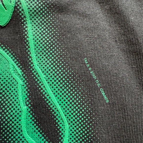 Black Graphic Tee with Neon Green Design - Picture 3 of 6